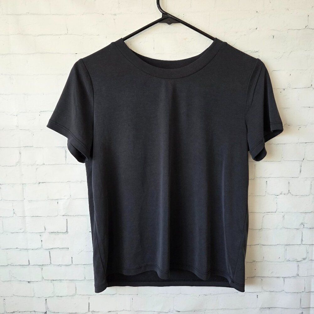 Monki Boutique Black Tee Size S Short Sleeve Modal Soft Classic Basic Neutral